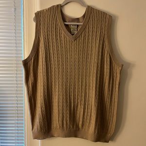 Brown Cable Knit Sweater Vest